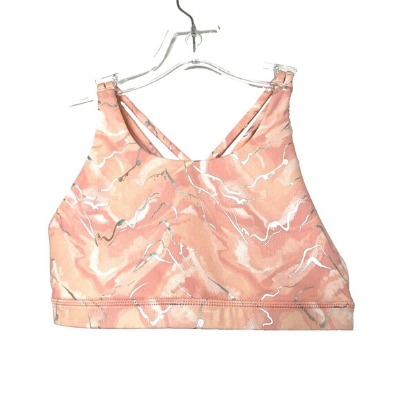 MTA Sport Bra Size L Peach Tie Dye Girls Youth No Padded Cross Back Strap - Picture 1 of 10